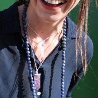 Colgante de Punto Clásico de Piedras Preciosas - Ojo de Tigre