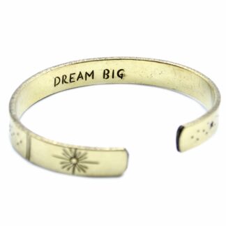 Pulsera de Inspiración - Latón Amanecer, Galaxia, Estrellas, Tierra