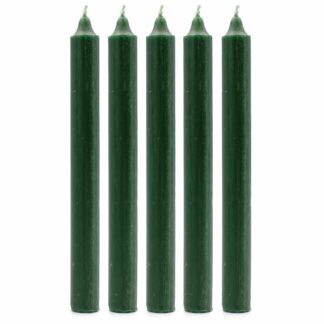 Velas a Granel de Color Sólido - Verde Acebo Rústico - Paquete de 10