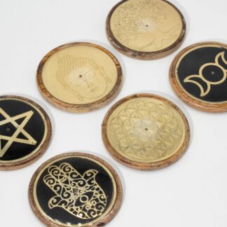 Oro y negro sobre madera de mango - Triple Luna