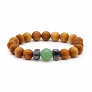Pulsera de Cedro - Chakra Sacro - Aventurina Verde