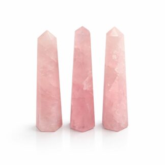 Punta de Obelisco de Seis Caras - Cuarzo Rosa aprox. 11cm